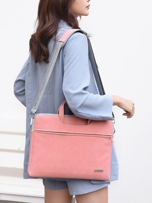 Cool PU Leather Laptop Bag with Mouse Pouch - Image 7