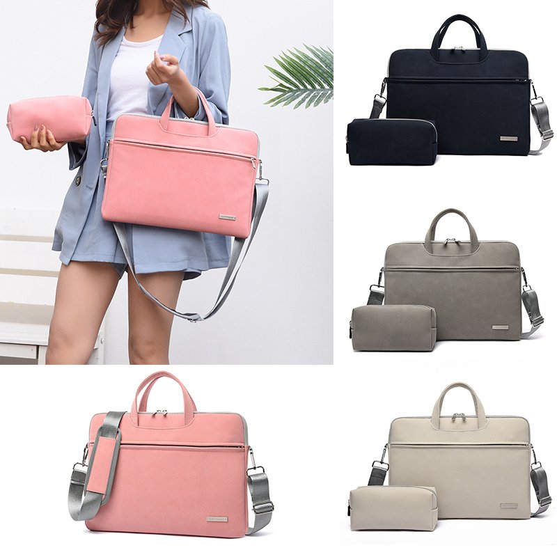 Cool PU Leather Laptop Bag with Mouse Pouch