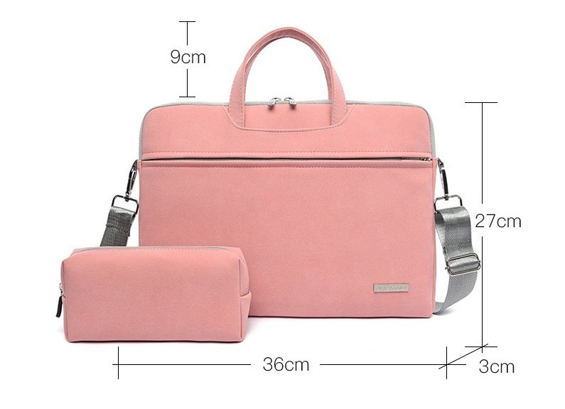 Cool PU Leather Laptop Bag with Mouse Pouch - Image 3