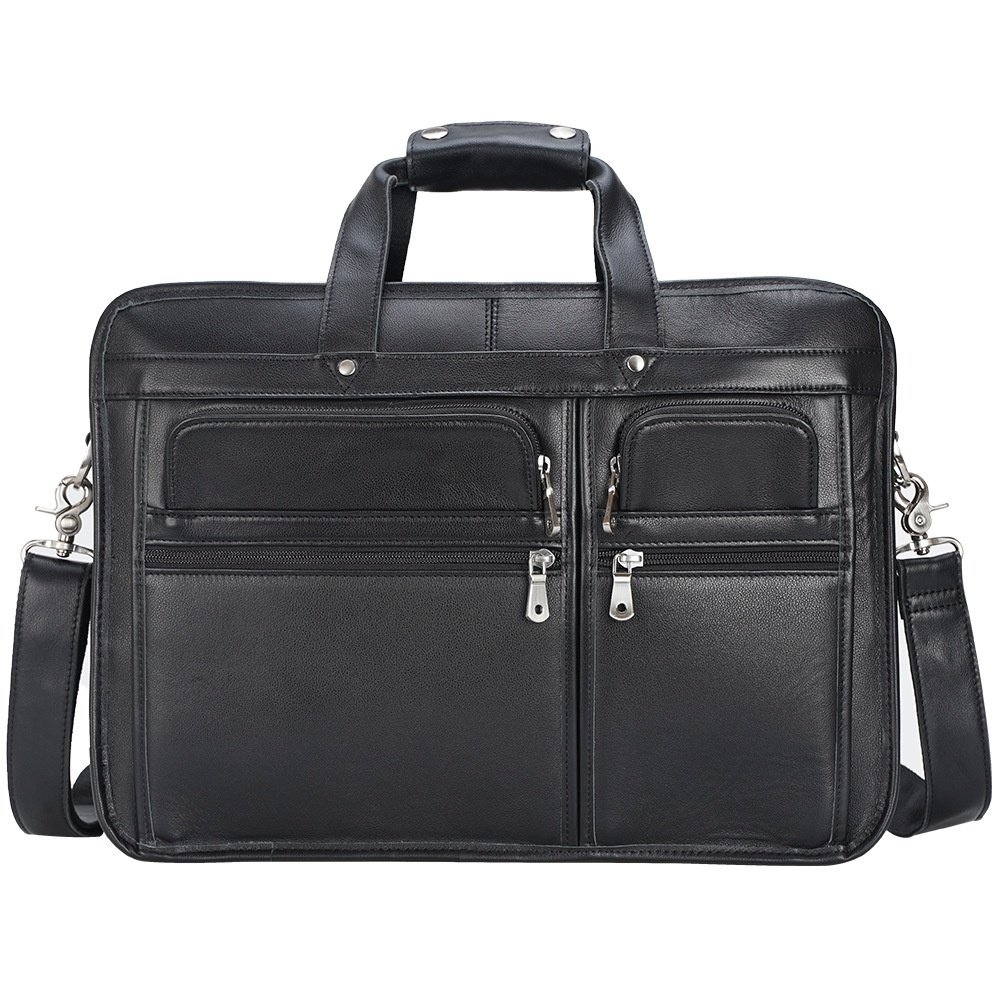Leather Business Cowhide 17" Laptop Bag - Image 6