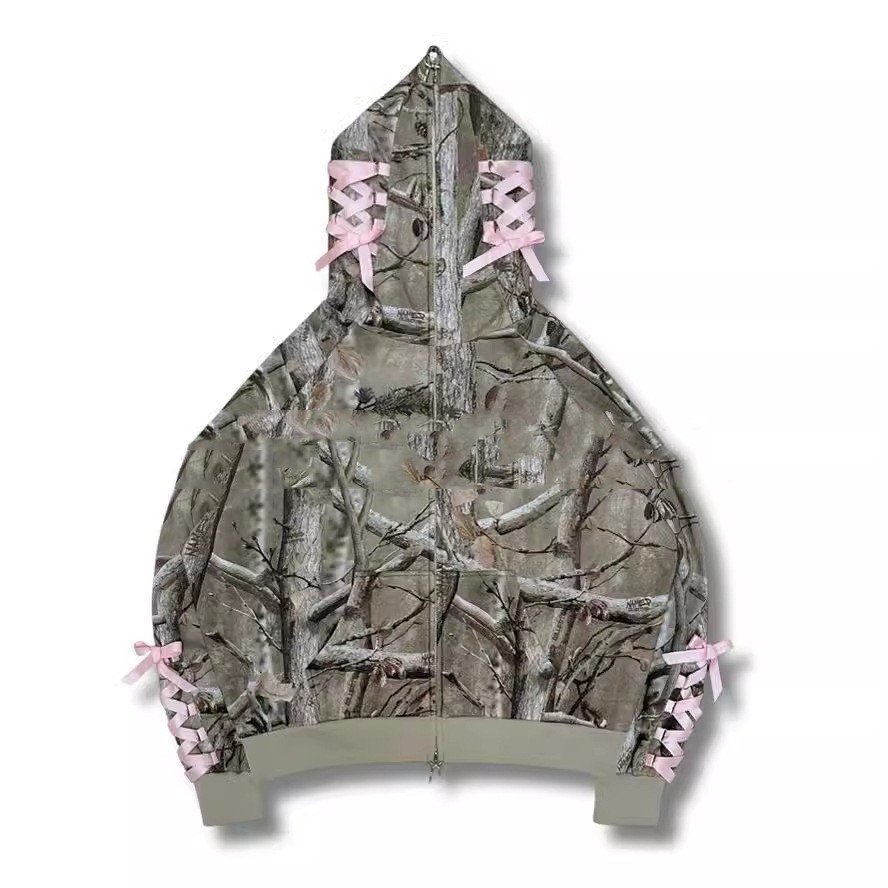 Girls Printed Jungle Hunting Sweats Hoodie