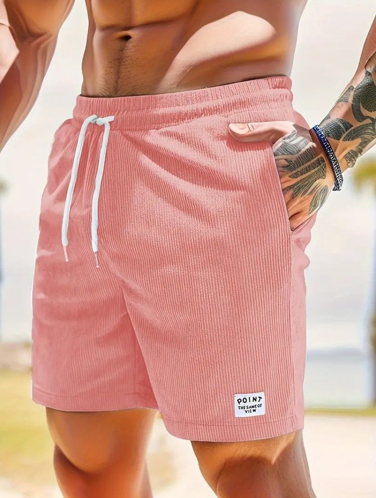 Men Corduroy Drawstring Summer Shorts - Image 10