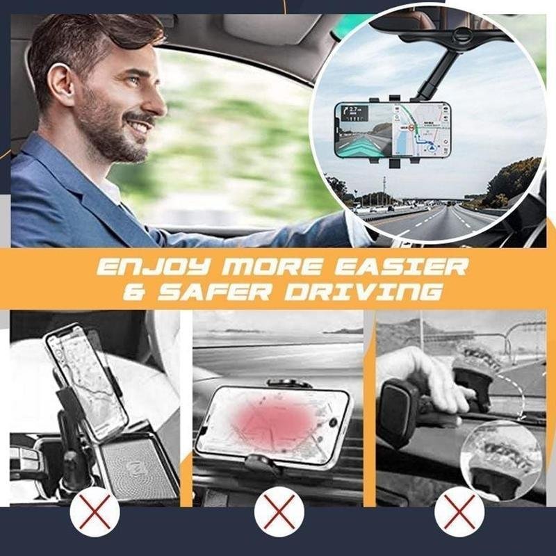 Rearview Mirror Rotatable Car Phone Holder - Image 2