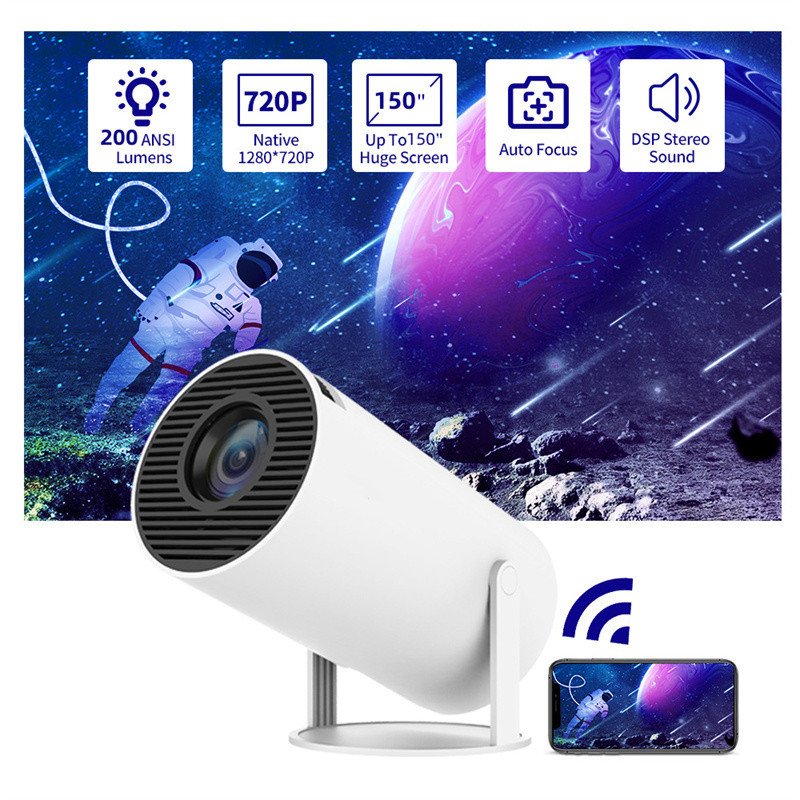 Compact Home Projector with Auto Focus