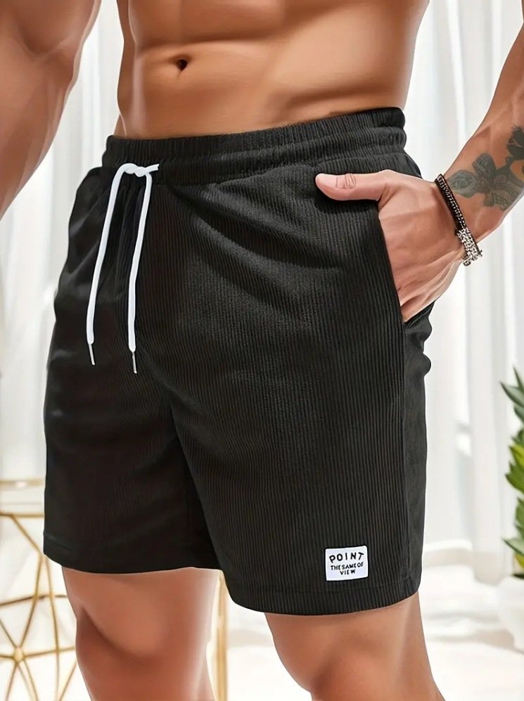 Men Corduroy Drawstring Summer Shorts - Image 7