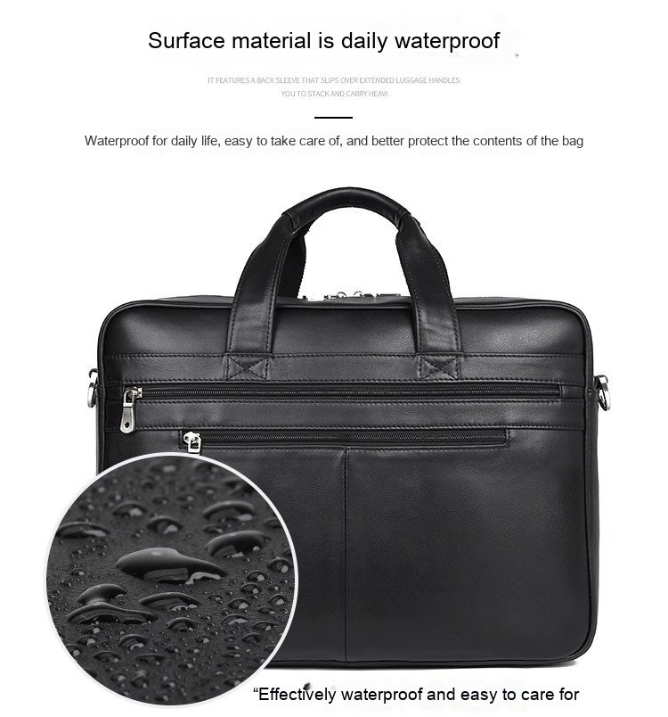 Real Napa Leather Briefcase Handbag for Men - Image 4