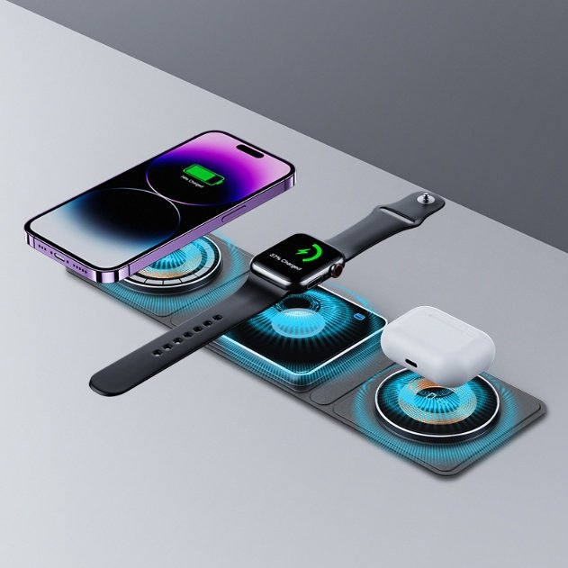 Three‑Device Magnetic Wireless Charger Dock - Image 9