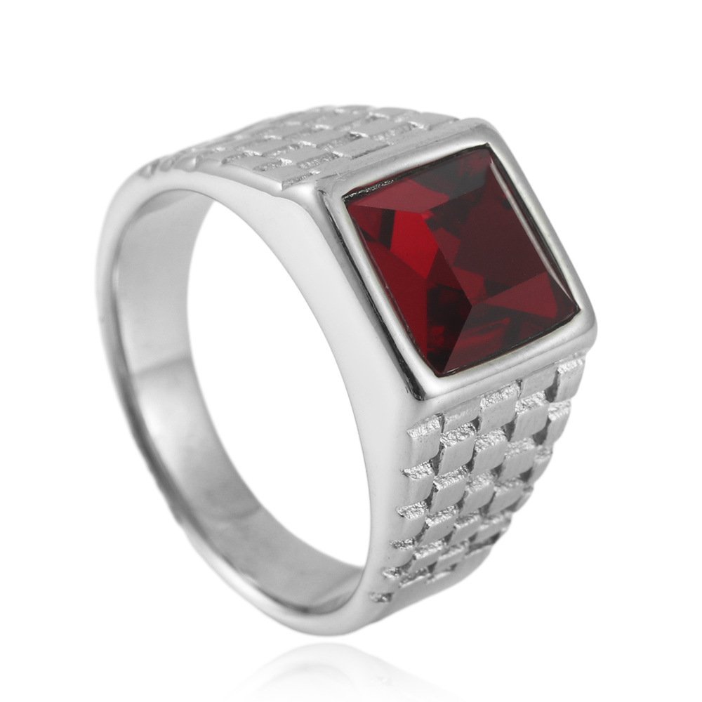 Titanium - Stone Personality Square Ring - Image 4