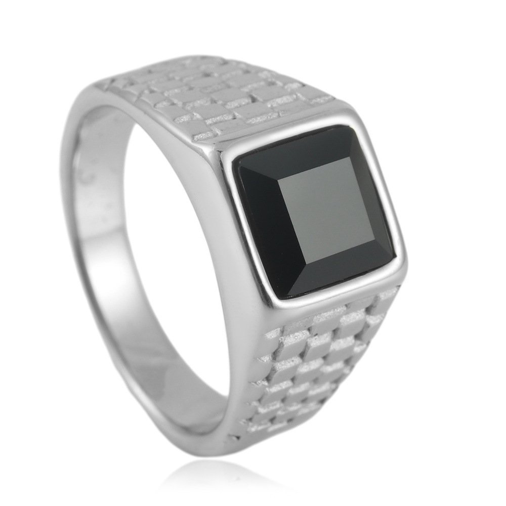 Titanium - Stone Personality Square Ring - Image 8