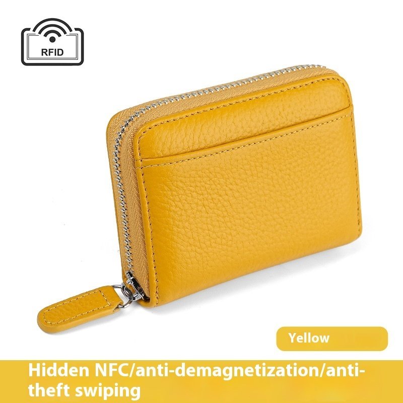 Cowhide Leather Business Card Holder Wallet - Image 7