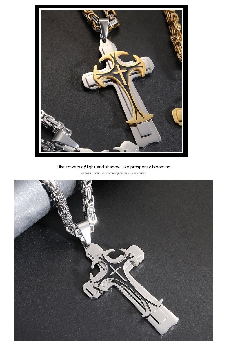 Christian Trinity Cross Necklace for Men - Image 4