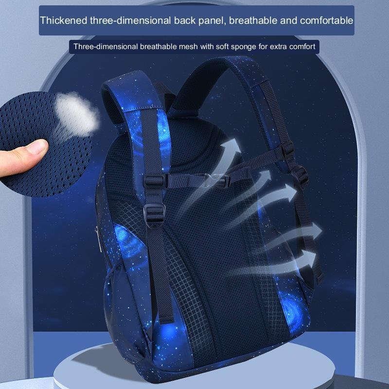 Stylish Large Storage Nylon School Backpack - Image 3