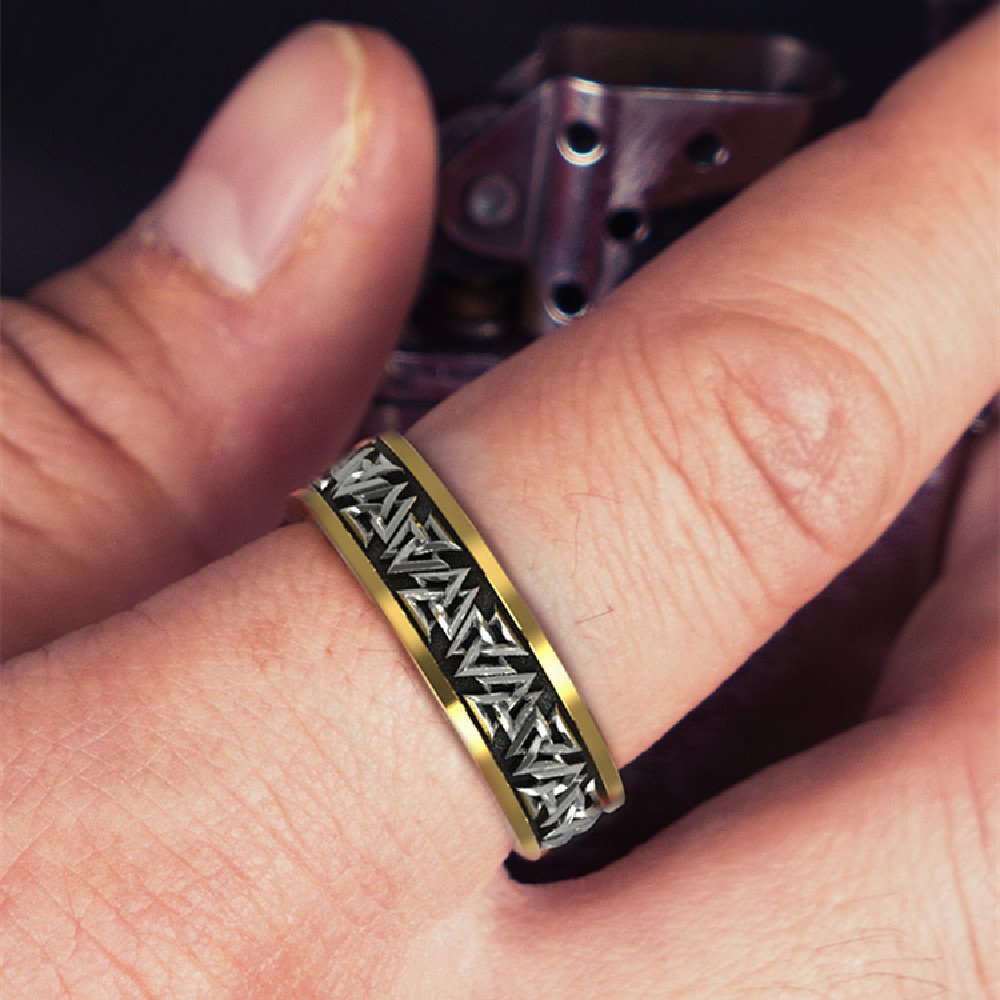 Viking Knot Stylish Silver Bronze Male Ring - Image 3