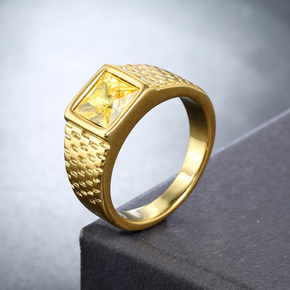 Titanium - Stone Personality Square Ring