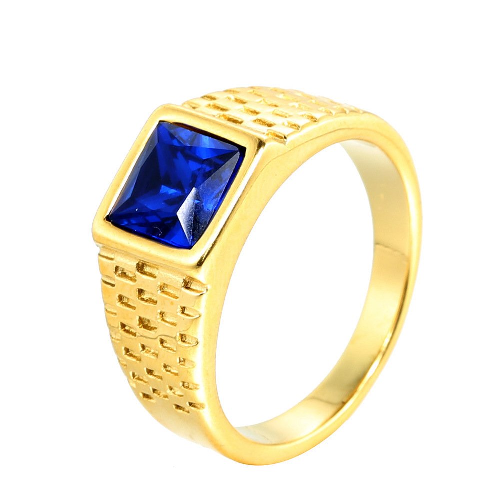 Titanium - Stone Personality Square Ring - Image 2