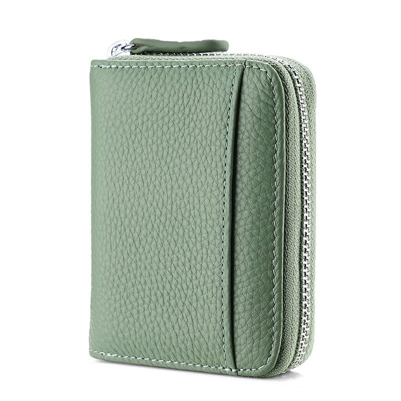 Cowhide Leather Business Card Holder Wallet - Image 10
