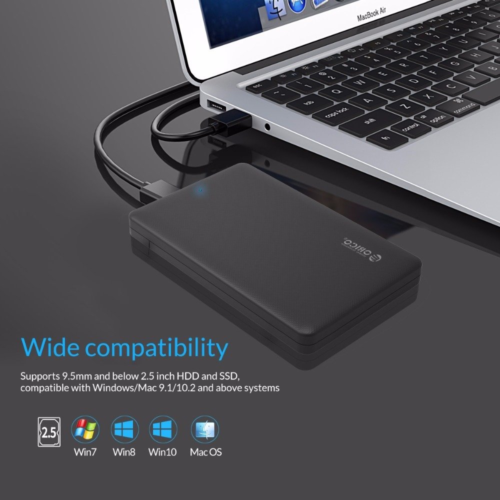 Portable USB 2.5" HDD SSD Enclosure to 2TB - Image 4