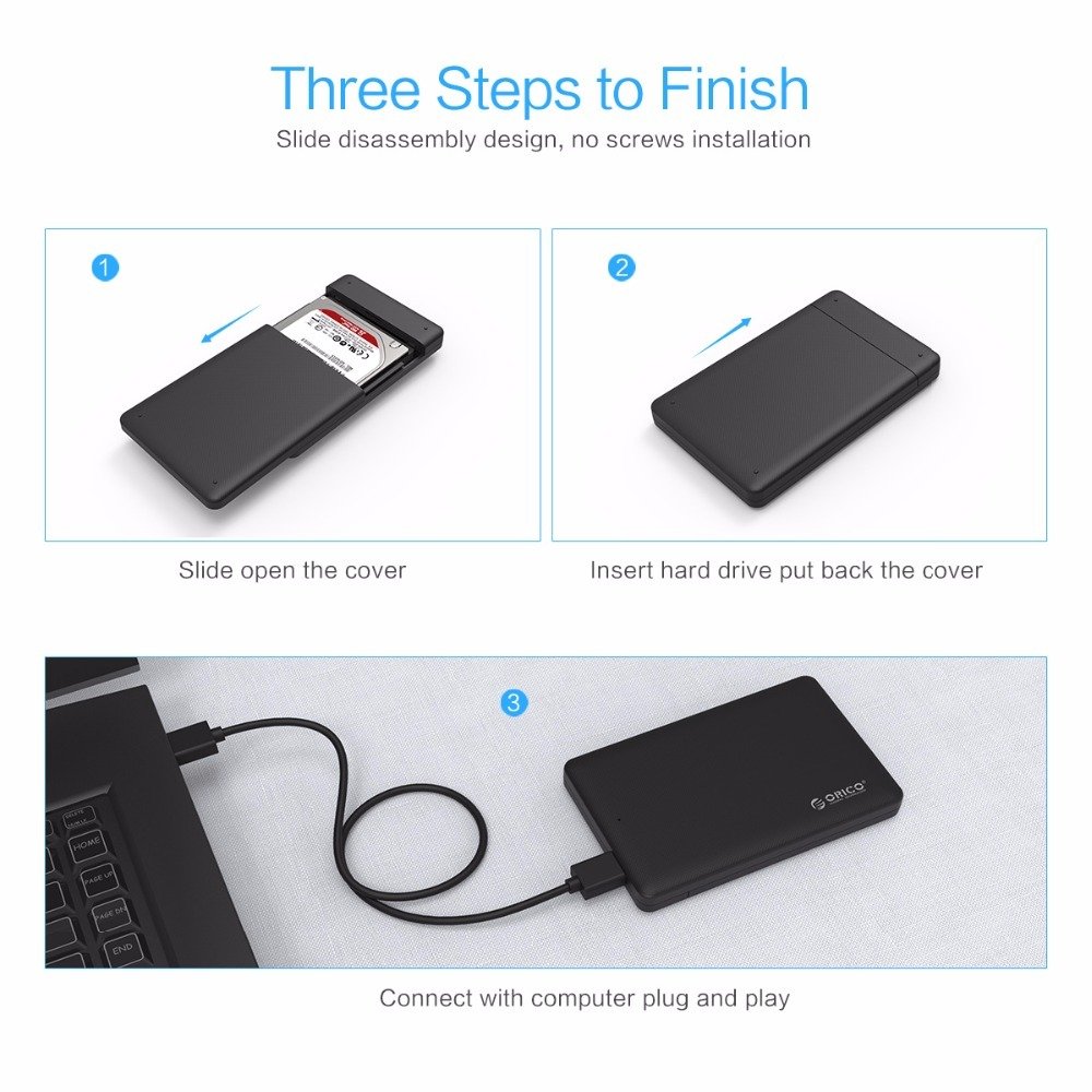 Portable USB 2.5" HDD SSD Enclosure to 2TB - Image 5