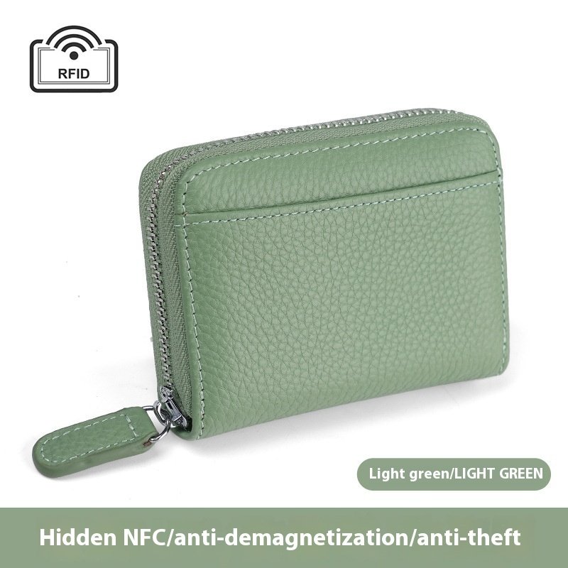 Cowhide Leather Business Card Holder Wallet - Image 6