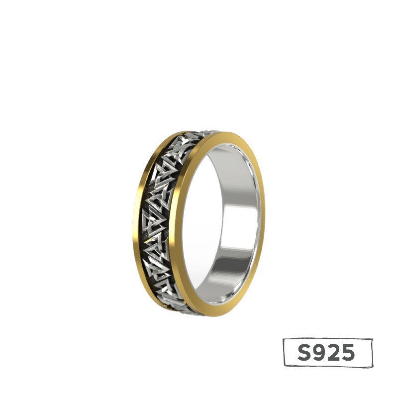 Viking Knot Stylish Silver Bronze Male Ring - Image 2