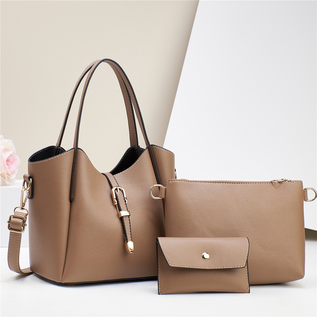 Ladies Large Totes 3-piece Shoulder Bag - Image 4