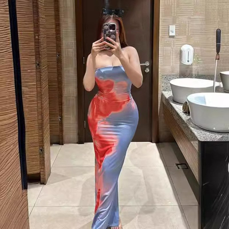 Hip Slim Slit Tube Dress Summer Party Beach - Image 3