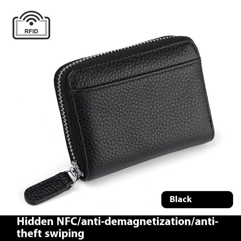 Cowhide Leather Business Card Holder Wallet