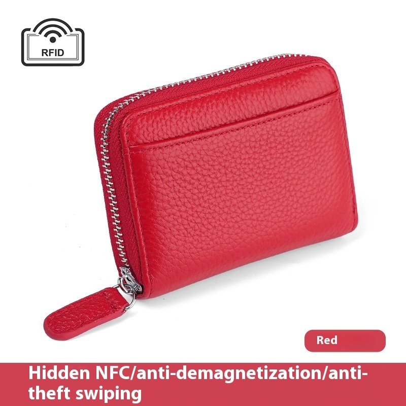 Cowhide Leather Business Card Holder Wallet - Image 5