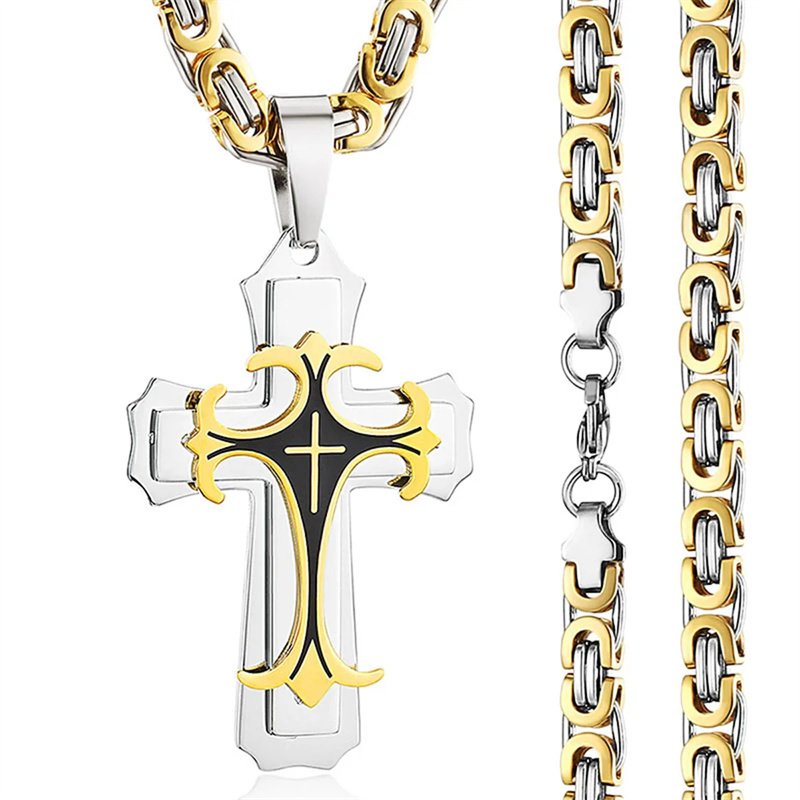Christian Trinity Cross Necklace for Men - Image 3