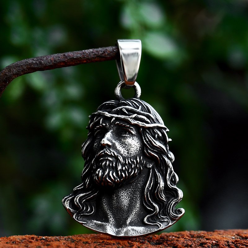 Spiritual Christ Head Pendant Necklace - Image 8