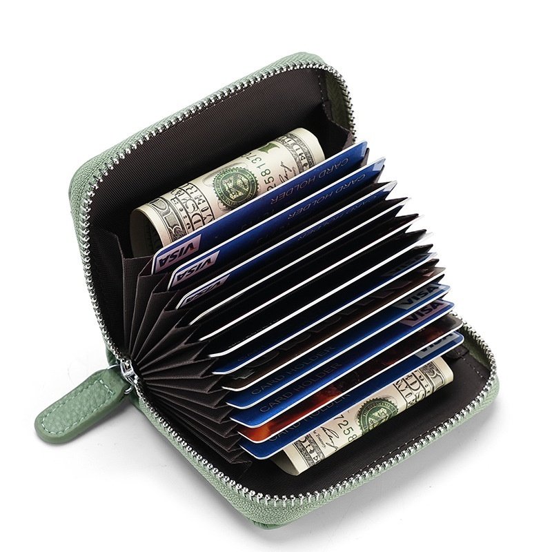 Cowhide Leather Business Card Holder Wallet - Image 3