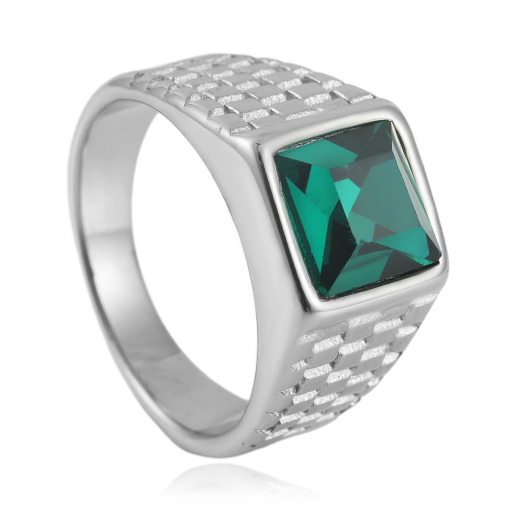 Titanium - Stone Personality Square Ring - Image 10