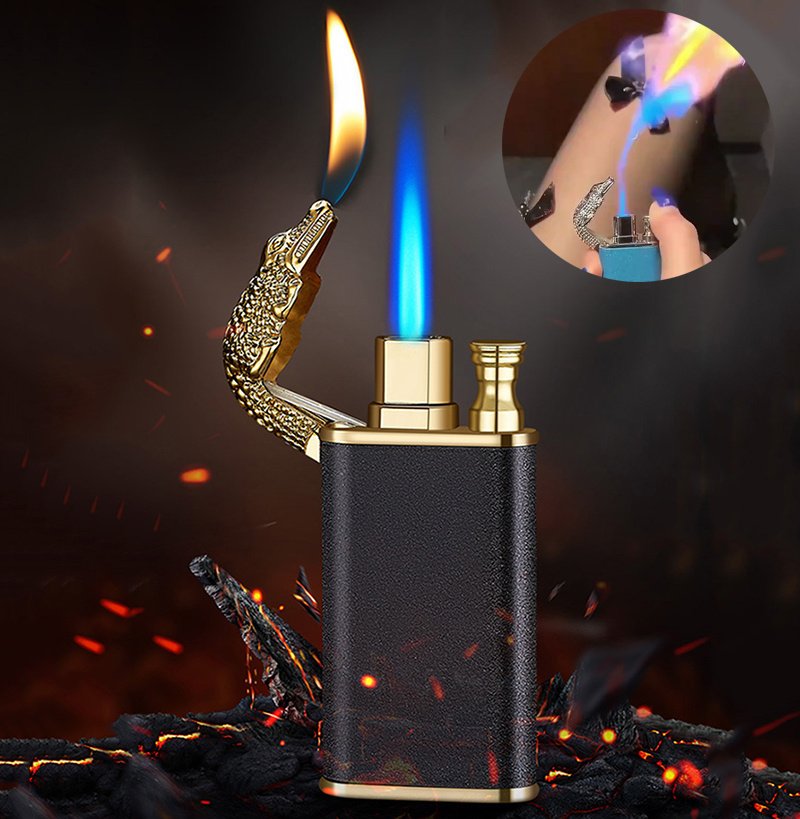 Windproof Flame Double Fire Metal Lighter