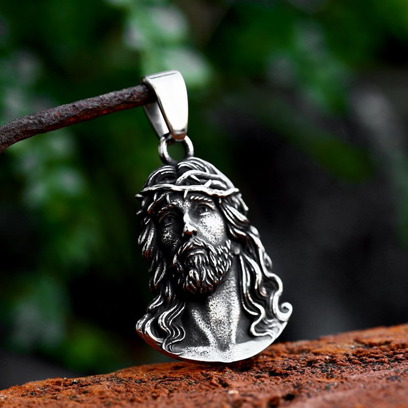 Spiritual Christ Head Pendant Necklace - Image 5