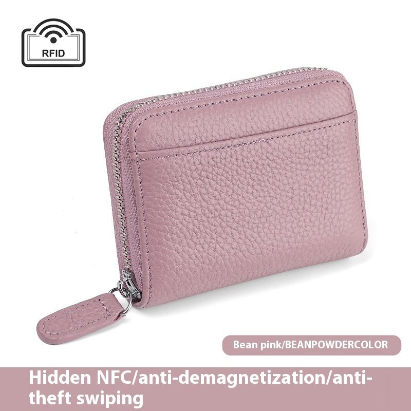 Cowhide Leather Business Card Holder Wallet - Image 2