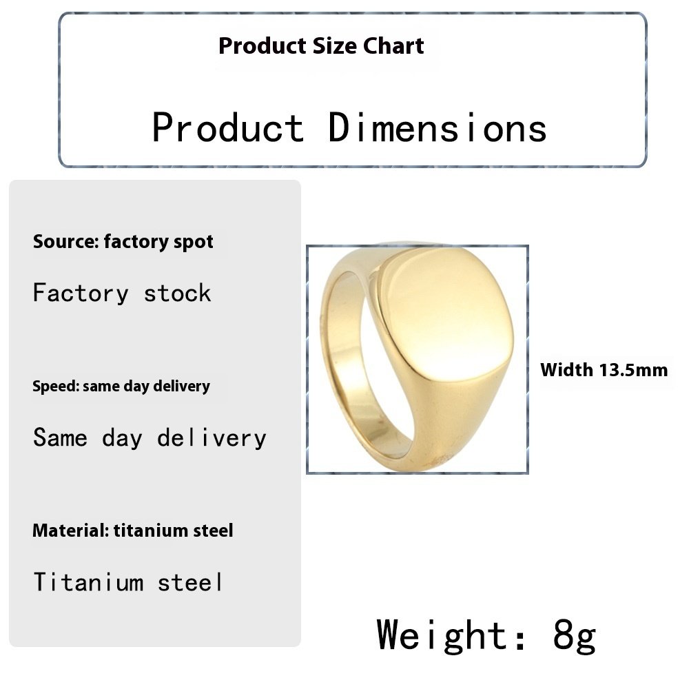 EU US Style Titanium Steel Smooth Seal Ring - Image 7