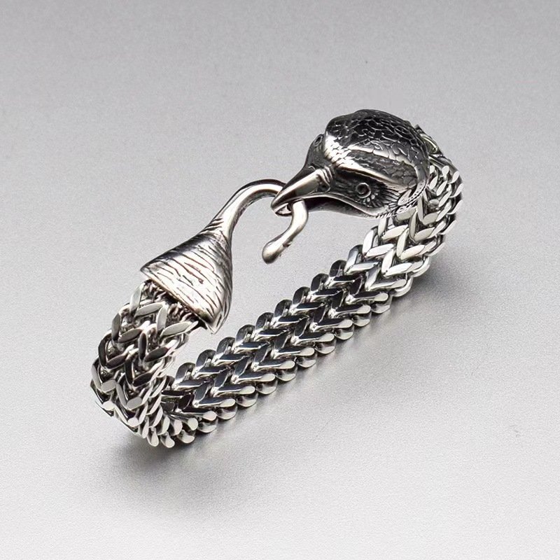 Retro Stainless Steel Bird Head Bracelet - Image 5