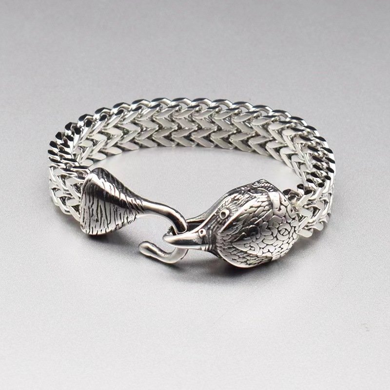 Retro Stainless Steel Bird Head Bracelet