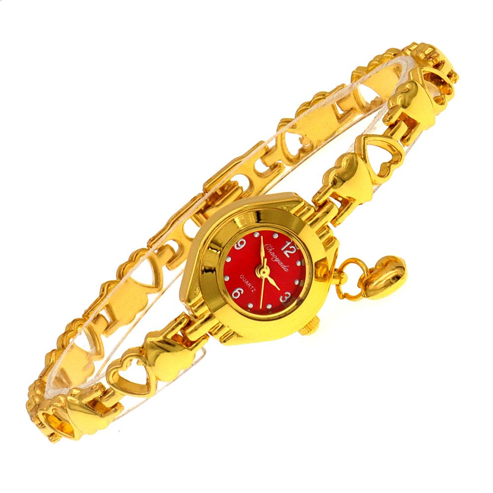 Hollow Heart Solid Bracelet Quartz Watch - Image 2