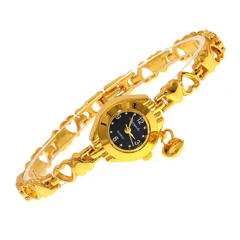 Hollow Heart Solid Bracelet Quartz Watch - Image 4