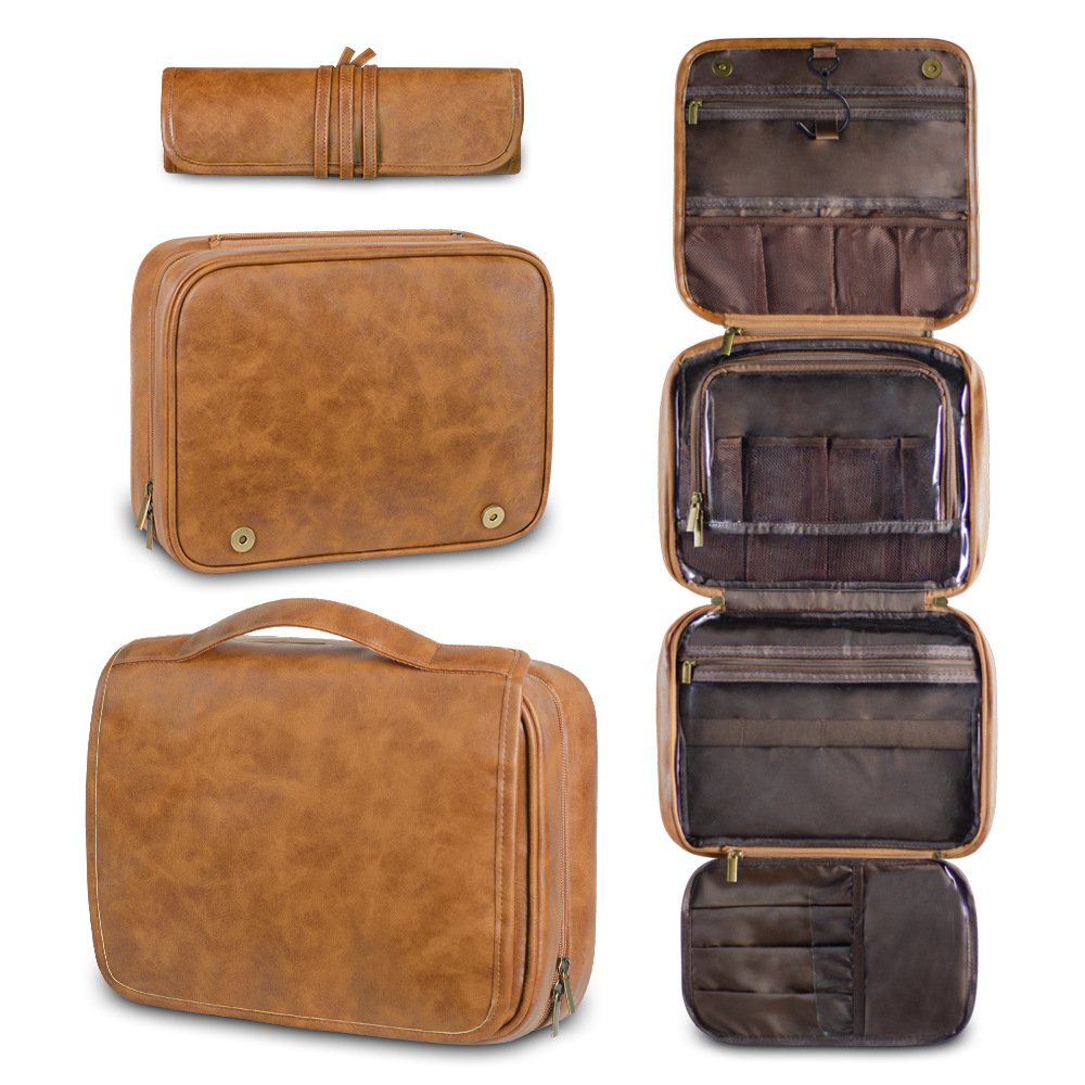 Men's Travel Hygiene PU Leather Storage Bag - Image 8