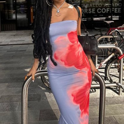 Hip Slim Slit Tube Dress Summer Party Beach - Image 4