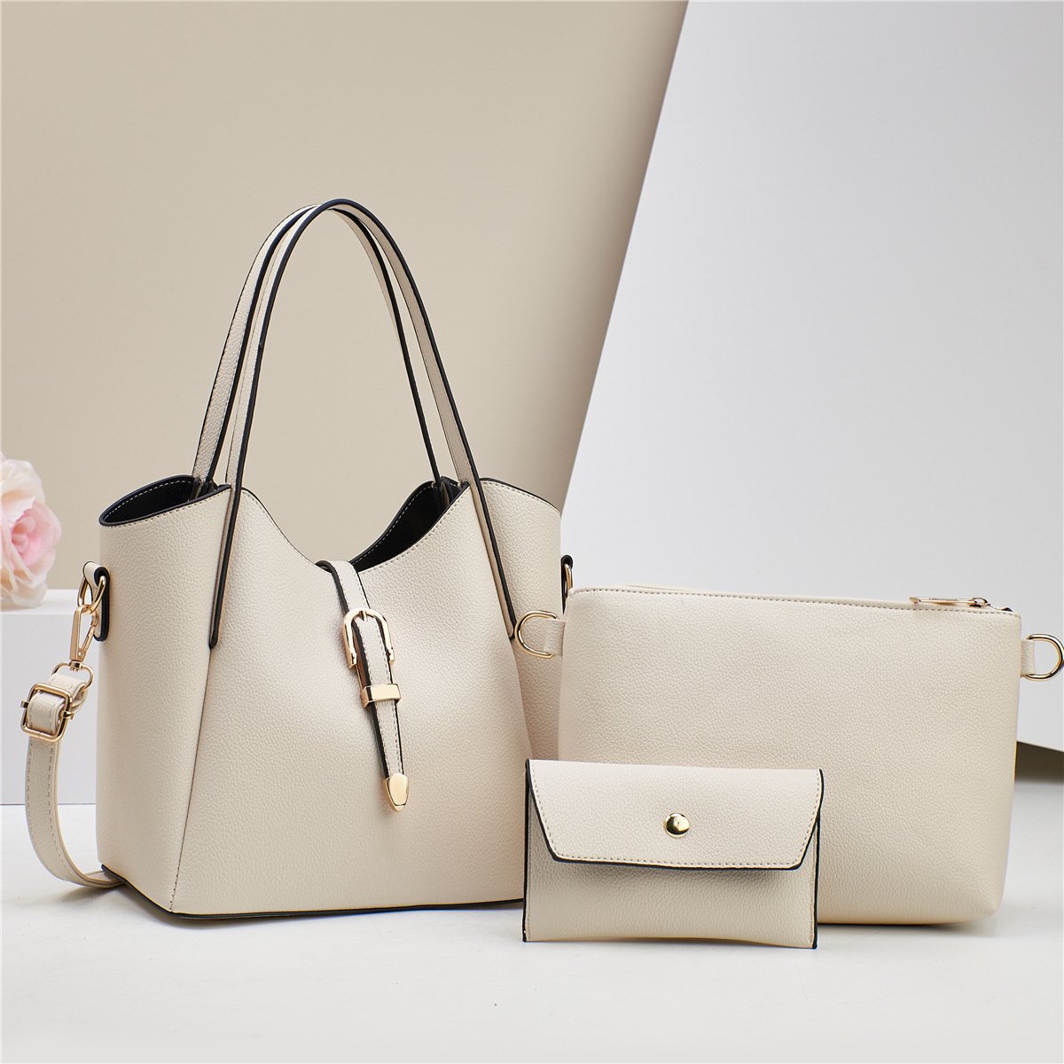 Ladies Large Totes 3-piece Shoulder Bag - Image 8