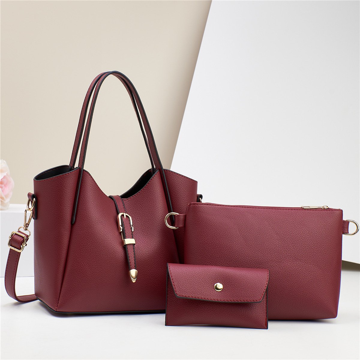 Ladies Large Totes 3-piece Shoulder Bag - Image 5