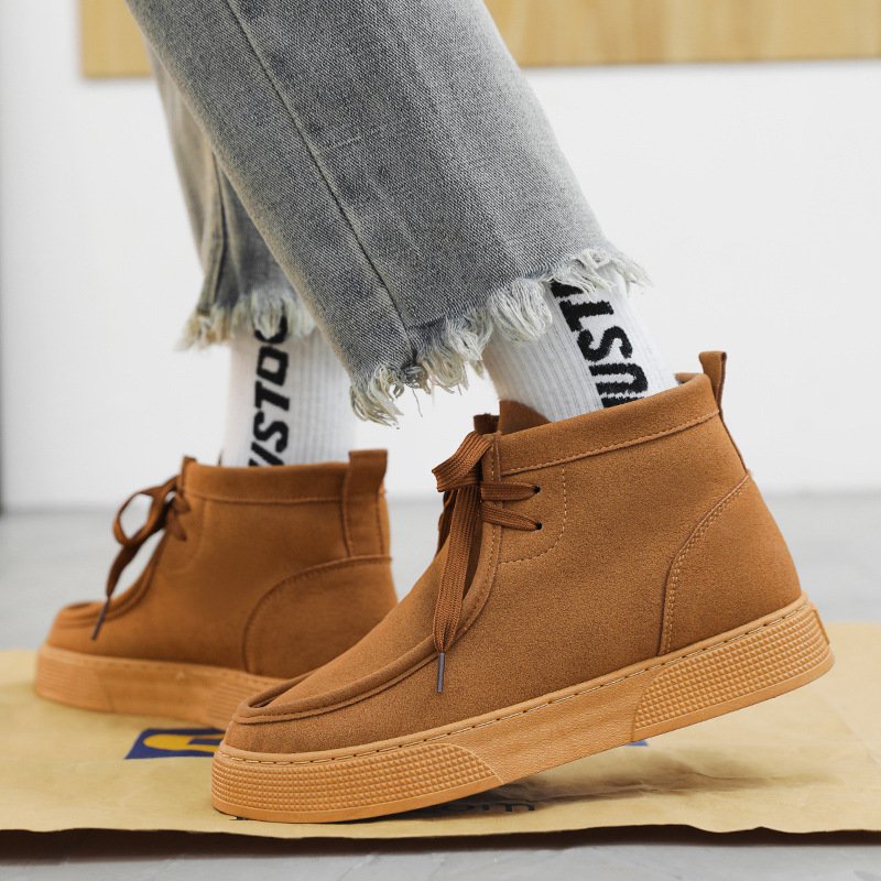 Retro Casual Suede High Top Men's Shoes - Image 3