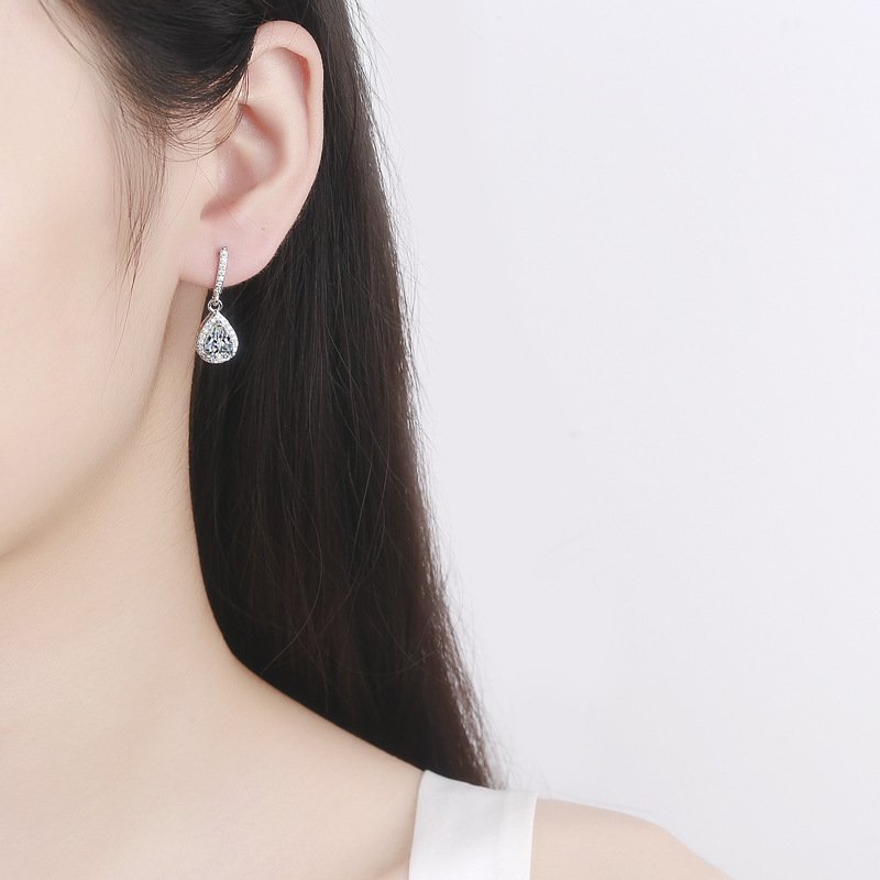 Modern Drop Shape Ear Studs Zircon Earrings - Image 2