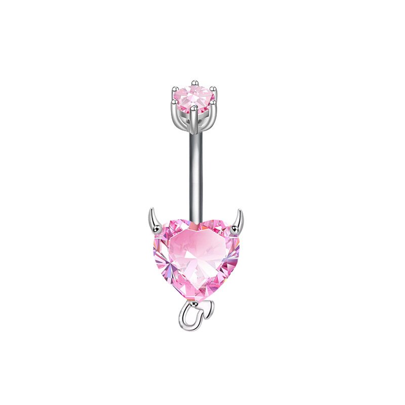 Cool Peach Heart Belly Button Ring Jewelry - Image 10