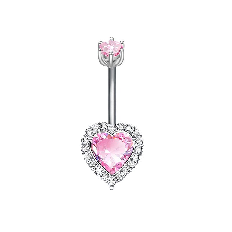 Cool Peach Heart Belly Button Ring Jewelry - Image 7