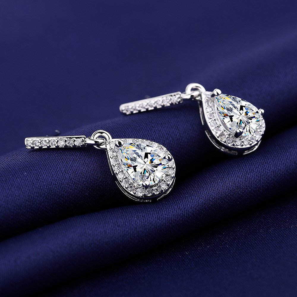 Modern Drop Shape Ear Studs Zircon Earrings - Image 6