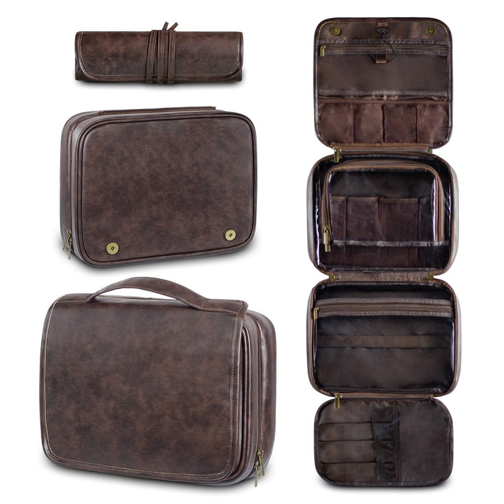 Men's Travel Hygiene PU Leather Storage Bag - Image 5